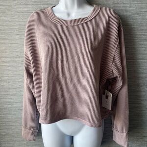 Elegant Ribbed Sweater in Blush Pink